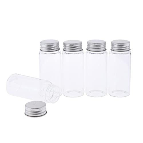 Generic 5 Pezzi/Set Bottiglie Vuote di Vetro Riutilizzabili per Il Trucco Pillole Cosmetiche Vuote, 70ml
