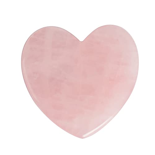 MYMEO 8 pezzi fatto a mano naturale quarzo rosa raschiatura bordo raschiatura strumento di massaggio raschiatura GuaSha strumenti facciali set di strumenti per la cura della pelle del viso, a forma di cuore