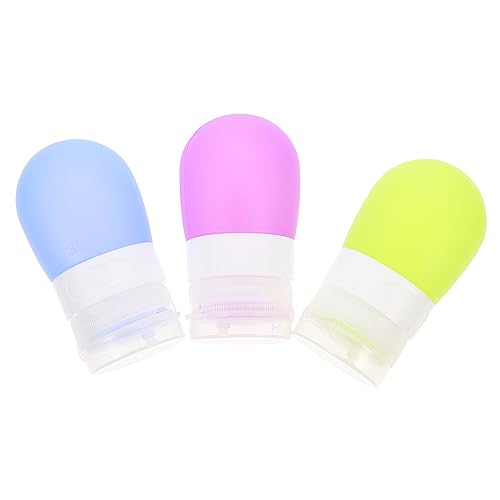 FRCOLOR Bottiglie Vuote 3 Pz Borraccia Da Viaggio in Silicone Contenitori Contenitore Per Sapone Da Viaggio Bottiglie Da Viaggio a Tenuta Stagna Viaggiare Gel Di Silice Portatile