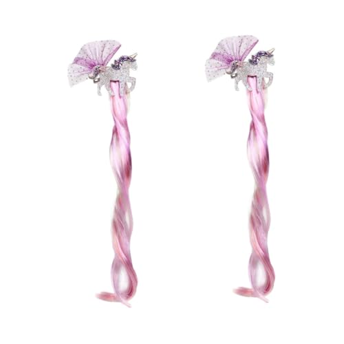 FRCOLOR 2 Pz forcine per barrette hair clip parrucche molletta fermagli per per bambini abbronzante parrucca fermaglio laterale tornante neonata carta di emissione rosa