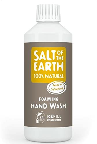 100% Natural Foaming Hand Wash Refill by Salt of the Earth, Amber & Sandalwood - Vegan, Instant Foaming, Sustainable, Leaping Bunny Approved, Made in the UK - 500ml