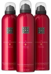 RITUALS The Ritual of Ayurveda Value Pack con 3 Gel docciaschiuma – Bagnoschiuma in gel con rosa indiana e olio di mandorle dolci – Set regalo donna con gel doccia riequilibrante – 3 x 200 ml