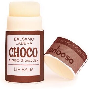 ENOOSO Balsamo Labbra Idratante e Protettivo a lunga Durata CHOCO CACAO Vitamina E per pelli Secche e Screpolate Lip balm Bio Burro Riparatore e Biologico 100% Vegan Naturale 10ml