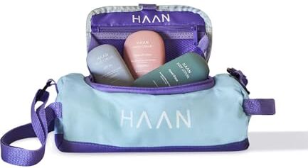 HAAN Beauty Bag Travel Soft Skin, I'm In, con ingredienti naturali. Beauty case portatile per la routine quotidiana e ideale da portare in viaggio 3x60ml.