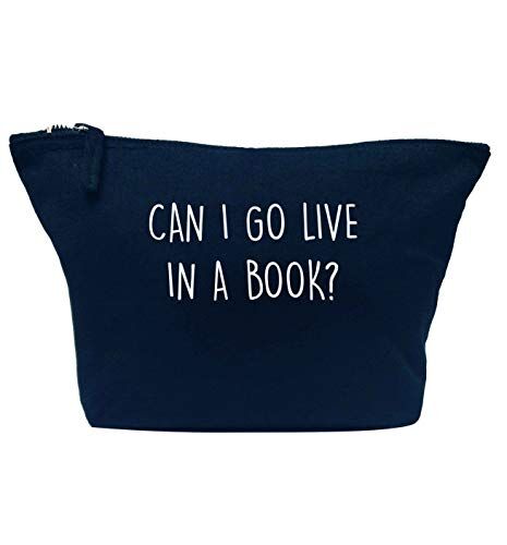 Creative Flox Trousse creativa per trucchi con scritta"Can I Go Live in a Book