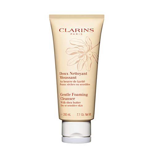 Clarins Detergente schiumogeno delicato con burro di karitè pelle sensibile secca per detergente schiumogeno unisex da 4 once