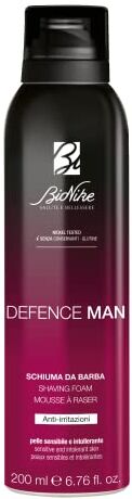 BioNike Defence Man Safe Shave, Schiuma da Barba Anti-irritazione, Azione Idratante e Emolliente, Contrasta Rossori e Tagli, Protegge e Lenisce la Pelle