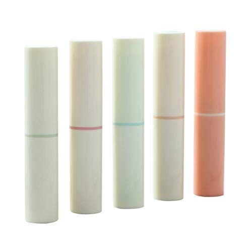 SUPVOX Tubi per rossetto vuoti Tubi di plastica lucida Contenitore per donna Donna 5pcs 4g (verde chiaro + arancione + beige + rosa + azzurro)