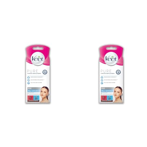 VEET Strisce Depilatorie Viso, Ipoallergeniche, 8x2 Pezzi (Confezione da 2)