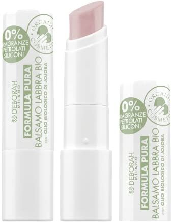 DEBORAH Milano Balsamo Labbra BIO Formula Pura Trasparent n.1 SPF 10, cruelty free vegana, 100% origine naturale