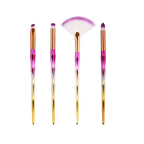 Nologo SNUIX Spazzole di trucco/bellezza compone l'attrezzo corredo della spazzola, ombra di occhio professionale Powder Foundation fusione Lip Cosmetic (Colore : 4Pcs Gold Pink, Size : One Size)