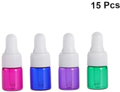 FRCOLOR 15 Pezzi contenitore di stoccaggio in vetro flaconi contagocce per olio essenziale mini bottiglia vuota Flacone contagocce da 2 ml Bicchiere bottiglia di olio essenziale bianca