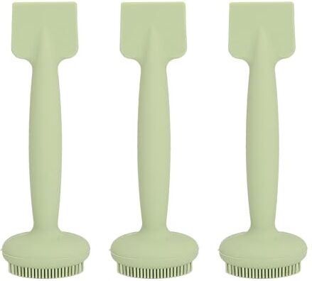 ZJchao 3 Pezzi Spazzola per la Pulizia del Viso a Doppia Testa Scrubber per il Viso in Silicone Applicatore per Maschera, Applicatore per Maschera, Design Ergonomico Strumento per la