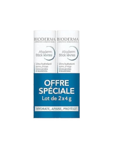 Bioderma Atoderm Bastone per labbra ultra-idratante, 2 x 4 g