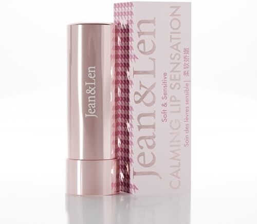 Jean & Len Calming Lip Sensation, per labbra sensibili, lenisce e nutre con burro di karitè e ialuronico, cura delle labbra sensibile, senza profumo, senza parabeni e siliconi, vegano, 4,6 g