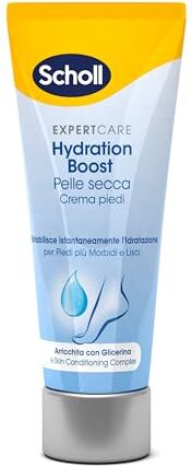 Scholl Crema Piedi Hydration Boost, Crema per Pelle Secca Arricchita con Glicerina e Skin Conditioning Complex, per Piedi più Morbidi e Lisci, 75ml