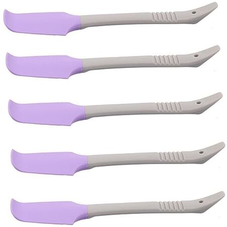 FRCOLOR 15 Pz Coltello Da Cera Spatola in Silicone Spatola Per Ceretta in Silicone Spatola Applicatore Di Spatola Di Bellezza Cosmetica Labbro Viola Gel Di Silice Raschietto Labbra