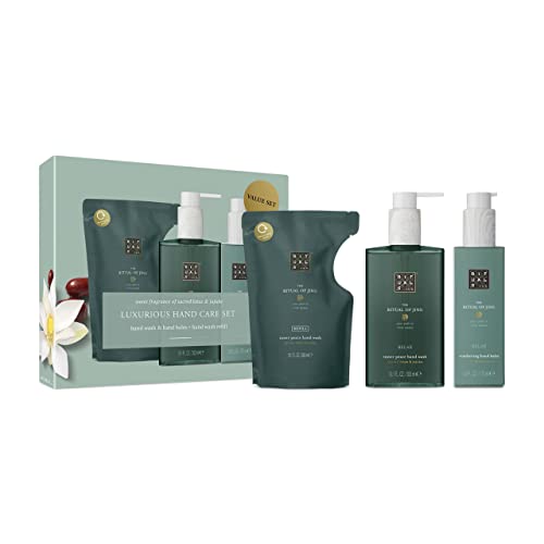 RITUALS Set Regalo Crema Mani E Sapone Mani Con Ricarica Sapone di The Ritual of Jing, 775 ml Con Fiori di Loto, Giuggiolo & Menta Cinese Proprietà Rilassanti & Calmanti