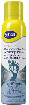 Scholl ExpertCare, Deodorante Piedi Spray con Tecnologia Attiva sul Controllo degli Odori, Elimina e Protegge dai Cattivi Odori per 48h, Sensazione di Freschezza a Lungo, Flacone da 150 ml