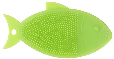 FRCOLOR 1 spazzola massaggiante a forma di pesce, in silicone, per massaggiare la testa, in silicone, per il corpo, per il bagno, per la spa