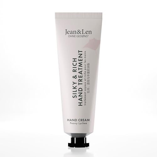 Jean & Len Mini Silky & Rich Treatment Peony & Lychee, 100% Alutube riciclabile (senza coperchio), pratico formato da viaggio, garantisce mani morbide, crema per le mani mini, senza parabeni e