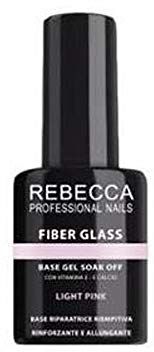 Rebecca Base Gel Soak Off Fiber Glass con Vitamina E e Calcio 10ml Colore Light Pink