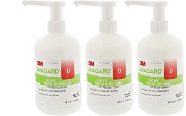 3M Healthcare Sanitizer Hand Gel Avagard D with Moisturizer, 16.9 Oz ,(3 PACK) (3)