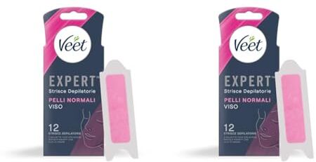 VEET Expert Strisce Viso Pelli Normali, 6x2 strisce (Confezione da 2)