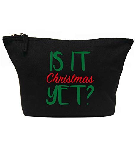 Creative , trousse per trucchi con scritta in inglese"Is it Christmas