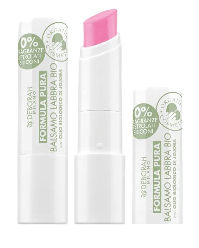DEBORAH Milano Balsamo Labbra Colorato BIO Formula Pura Pink n.4 SPF 10, cruelty free vegano, 100% origine naturale