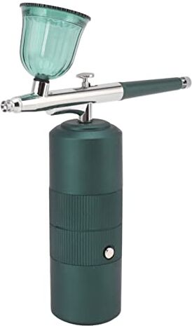 Hspemo Aerografo Facciale Mini Compressore D'aria Aerografo Facciale Spruzzatore Portatile di Ossigeno e Acqua Spruzzatore Nano Nebulizzatore Dispositivo Mister Facciale Verde Smeraldo