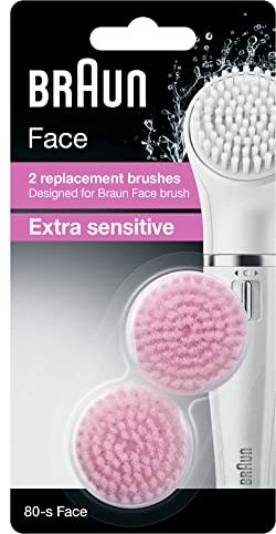 Braun Face Spazzola di Ricambio, per Pulizia Viso, Compatibile con Prodotti  Face, Detersione Profonda, 2 Pezzi, SE80-s Rosa