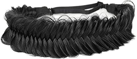 BOBIYA ampia fishtail sintetico treccine fascia classic chunky intrecciato trecce elastiche stretch hairpiece delle donne della ragazza l'accessorio di bellezza (nero)