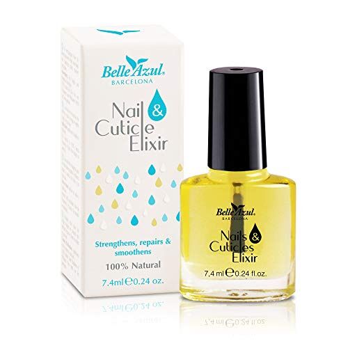 BelleAzul Barcelona Belle Azul Nail Cuticle Elixir Olio Indurente e Riparatore per Unghie e Cuticule, Rinforzante, Nutre, Rigenera, Rafforza e Accelera la Crescita, 6 Oli Naturali, 7.4ml