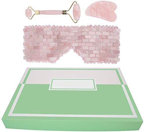 01 02 015 Bordo raschietto per il viso, forniture fatte a mano Strumenti per la cura della pelle Rullo per massaggio facciale Quarzo rosa per alleviare l'affaticamento degli occhi per migliorare le