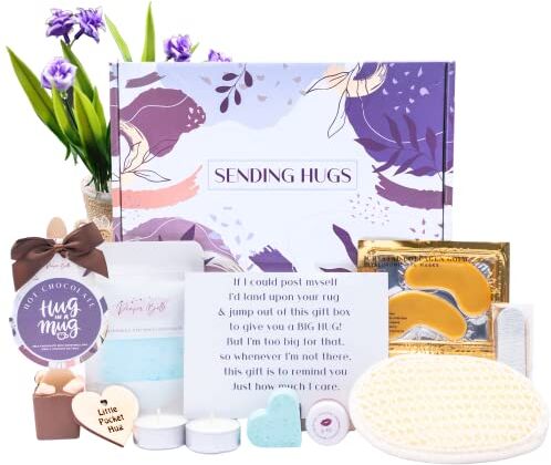 Pamper Belle Hug in a box Care Package Set regalo coccolato per le donne con gettone tascabile e set da bagno per una giornata rilassante Spa a casa. Grande idea regalo per te