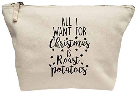 Flox Trousse per trucchi creative, motivo: All I want for Christmas is Roast Potate