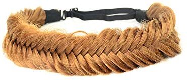 BOBIYA ampia fishtail sintetico treccine fascia classic chunky intrecciato trecce elastiche stretch hairpiece delle donne della ragazza l'accessorio di bellezza (strawberry blonde)