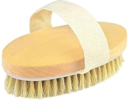 Generico Set Da 2 PZ. Spazzola Legno Naturale Massaggia Corpo Asciutto Bagnato Delicatamente Scrubber Capelli Cuoio Capelluto Uso Ideale Bagno Termale.