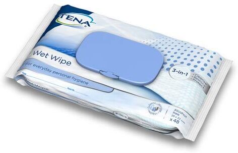 TENA ProSkin Wet Wipes Salviettine Umidificate Detergenti, 48 salviette