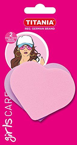 TITANIA Make Up schwaemmchen, a forma di cuore, rosa/viola, in blister, 1er Pack (1 X 14 G)