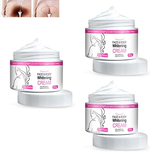 Géneric Crema de blanqueamiento corporal blanqueamiento privado en las rodillas y caderas de las axilas para eliminar la Melanina y mejorar el cuidado de la piel oscura, nutritiva y brillante (3pcs,50ml)