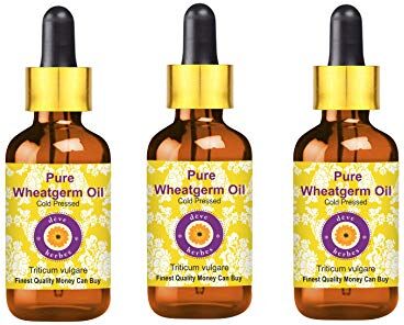 Deve Herbes Pure Wheatgerm Oil (Triticum volgare) con contagocce in vetro 100% naturale di grado terapeutico pressato a freddo per la cura della persona (confezione da 3) 100ml x 3 (100oz)