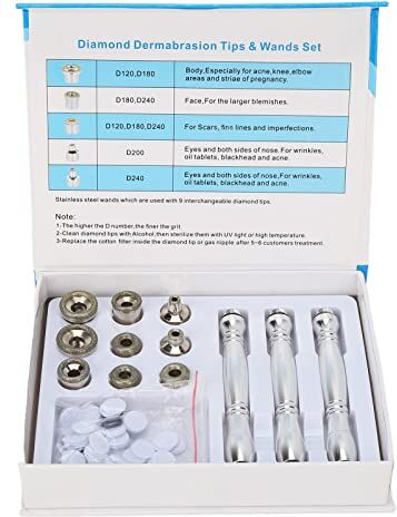 ZJchao 12 pezzi Set punte di sostituzione per dermoabrasione Microdermabras Bacchette Accessori di ricambio per macchine di bellezza per ringiovanimento della pelle,strumento per microincisione con diamante