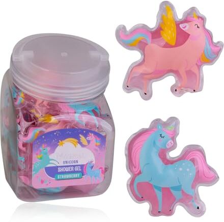 accentra – Mini gel doccia "MAGICAL UNICORN" – Confezione grande perfetta come bomboniera per compleanno dei bambini, premio tombola o calendario dell'Avvento – Bomboniera con 24 x 50 ml, unicorno &