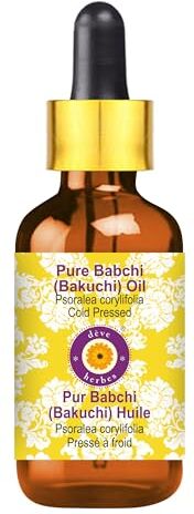 Deve Herbes Olio puro di Babchi (Psoralea corylifolia) con contagocce in vetro pressato a freddo 50ml (1,69 oz)