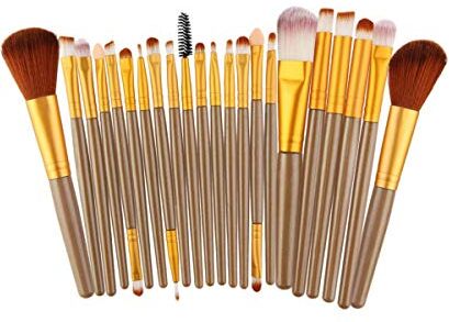 Nologo SNUIX Spazzole di trucco professionale del sopracciglio del Ombretto Eyeliner Lip Fard Powder Foundation cosmetici Strumenti, 22Pcs (Colore : Jj, Size : One Size)