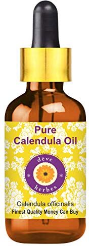 Deve Herbes Pure Calendula Oil (Calendula officinalis) con contagocce in vetro 100% olio infuso naturale terapeutico puro 30 ml