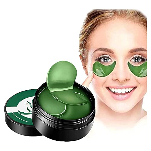 Qklovni Maschera per occhi con cristalli di alghe verdi sotto gli occhi per occhi gonfi, idratante anti-rughe, riduce le rughe sotto gli occhi, per occhiaie, rughe (60 pezzi)