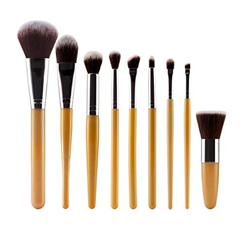 Nologo WSUH Trucco professionale Strumenti spazzole della spazzola cosmetica Set ombretto Concealer fondamento della polvere arrossisce di fronte di profilo, 9Pcs (Colore : 3, Size : One Size)